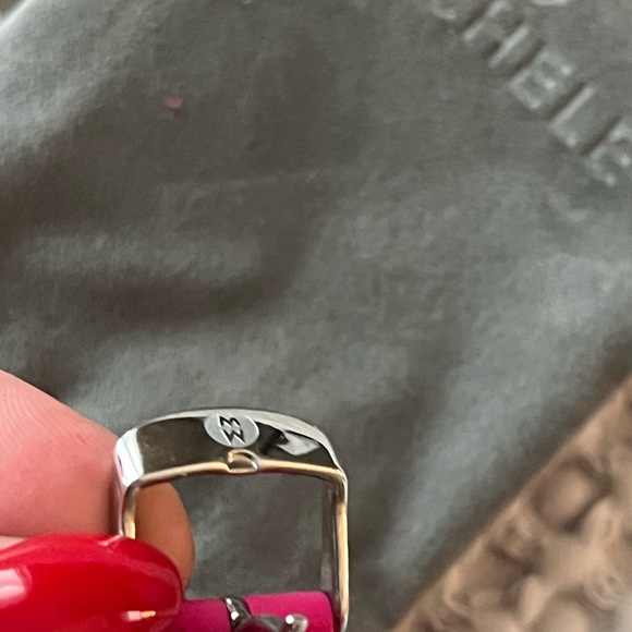 MICHELE Women Jelly Bean Stainless Steel Quartz Watch with Silicone Strap, Pink - Picture 8 of 10